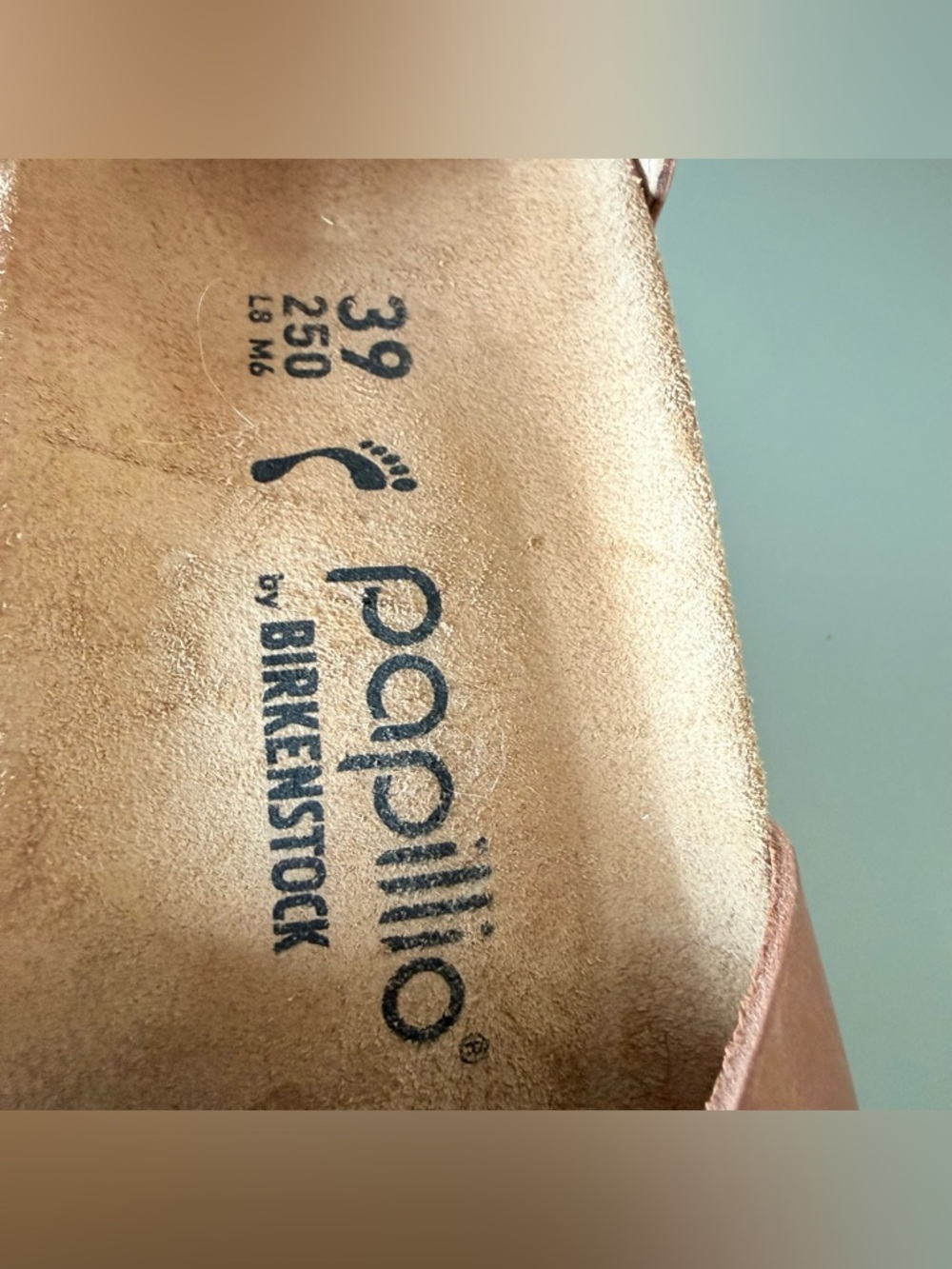 Papillio by Birkenstock Mary  cognac Leather Wedge clog sandal size 39 - Picture 10 of 11
